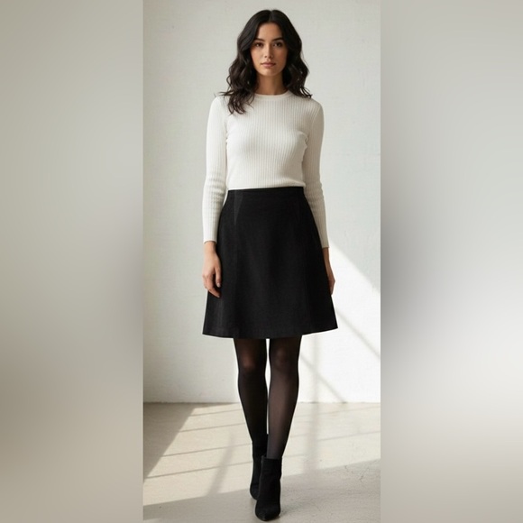 Elie Tahari black suede/fabric mini skirt, very stylish & elegant, zipper, 2 - Picture 1 of 6